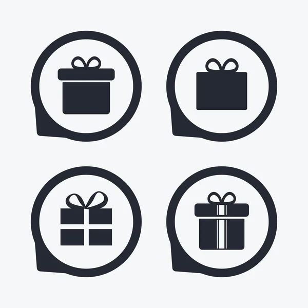 Gift box sign icons — Stock Vector