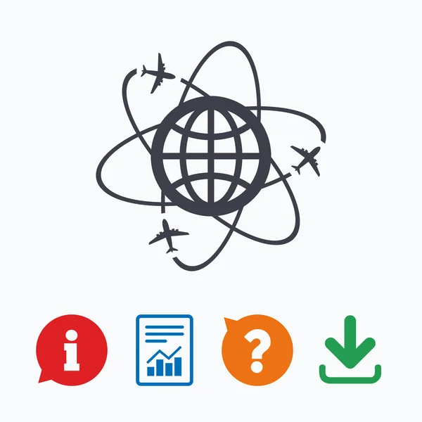 Wereldbol teken icoon. — Stockvector