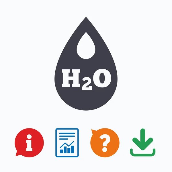 H2O Знак падения воды — стоковый вектор