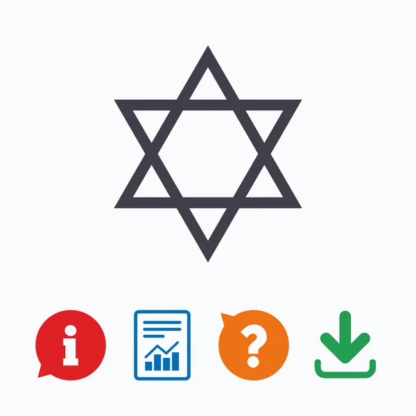 Star of David sign icon. Symbol of Israel. — Stock Vector