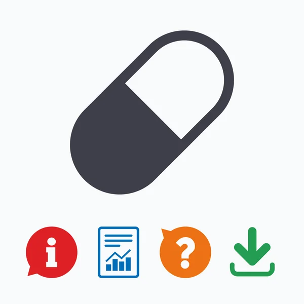 Medical pill sign icon. Drugs symbol. — Stock Vector