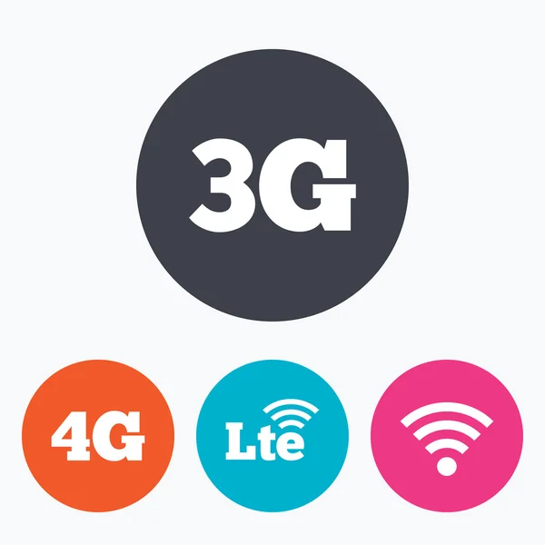 Ikony telekomunikacji komórkowej. 3g, 4g i Lte. — Wektor stockowy