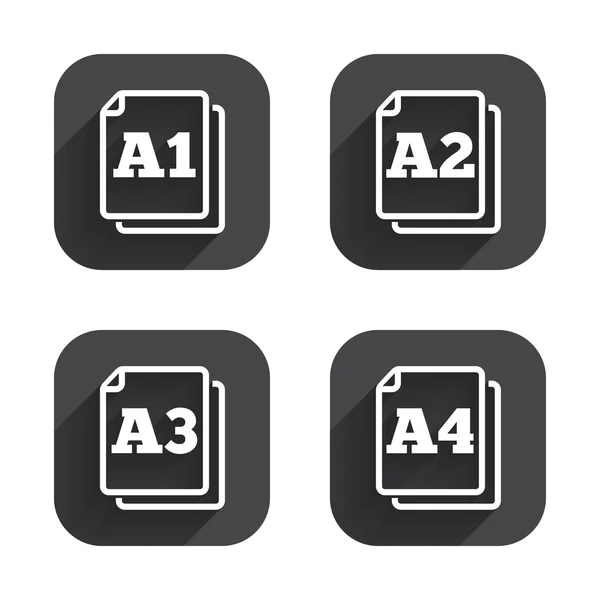 Paper size standard icons. Document symbol. — Stock Vector