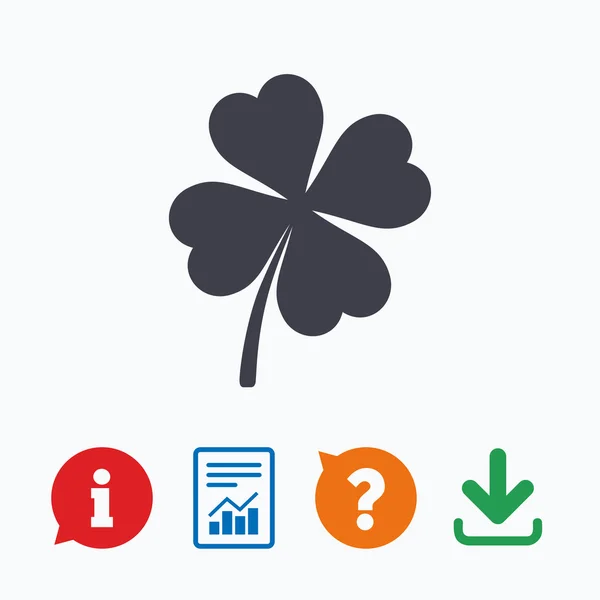 Trèfle à quatre feuilles signe. Symbole St Patrick — Image vectorielle
