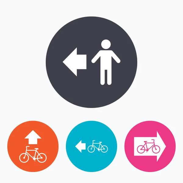 Voetgangers wegpictogram. fiets pad trail teken. — Stockvector