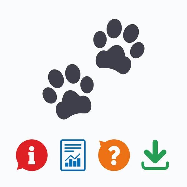 Paw teken pictogram. hond huisdieren stappen symbool. — Stockvector