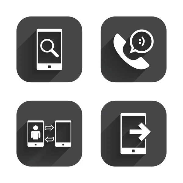 Phone icons. Call center support symbol. — Stock Vector