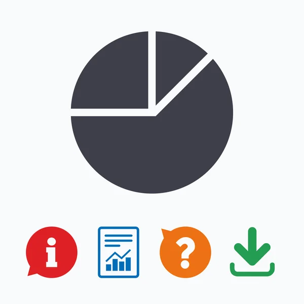 Pie gráfico gráfico ícone de sinal. botão Diagrama . — Vetor de Stock