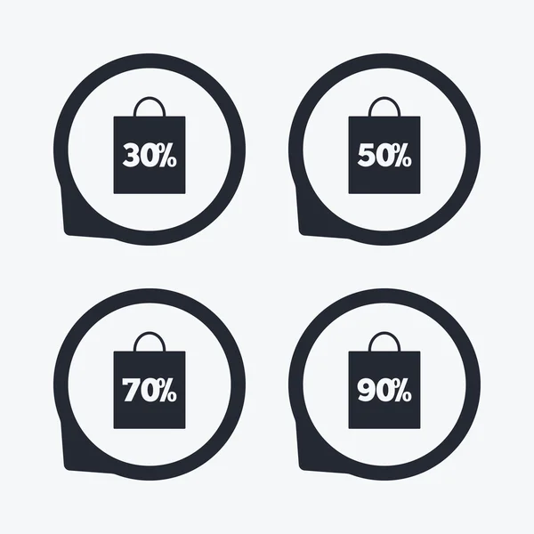 Sale bag tag icons. — Stock Vector