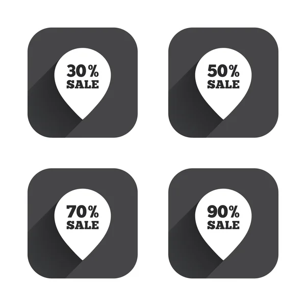 Sale pointer tag icons — Stock Vector