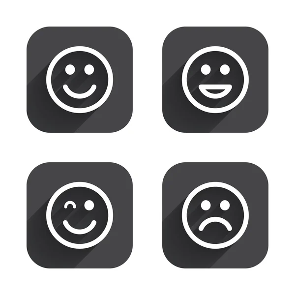 Lächelnde Symbole. glücklich, traurig — Stockvektor