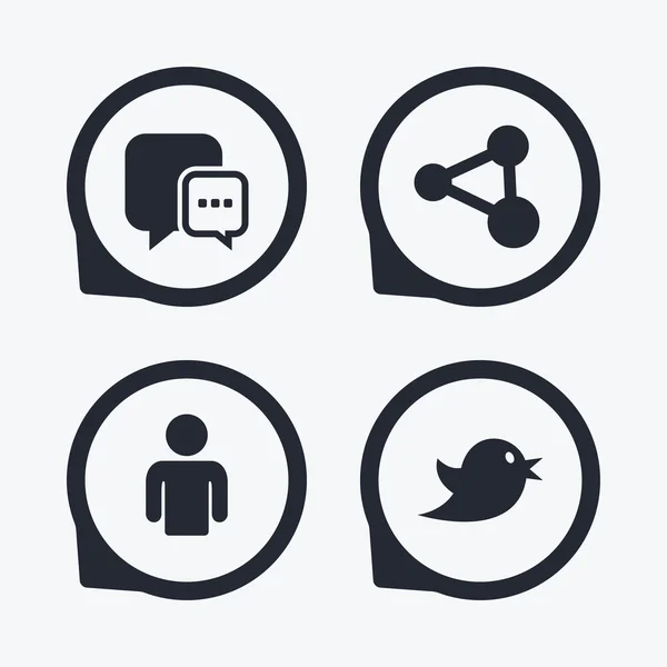 Ikoner för sociala medier. — Stock vektor