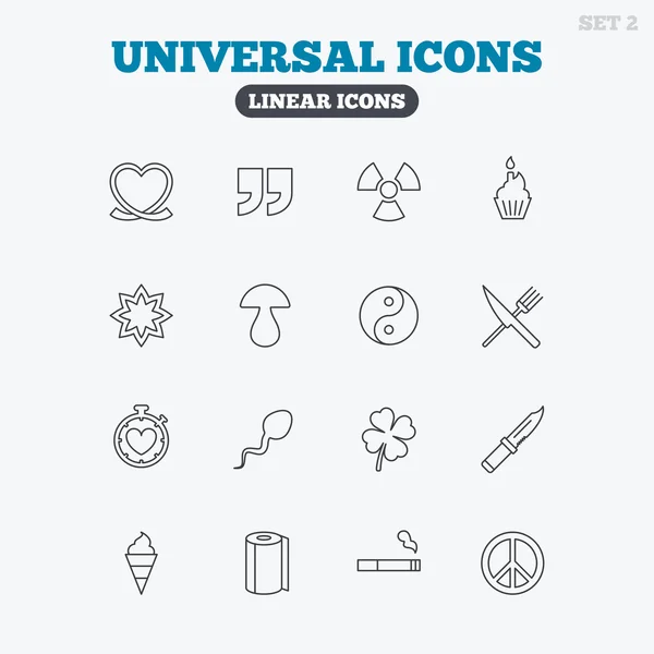 Universal icons. Quotes, ribbon heart — Διανυσματικό Αρχείο