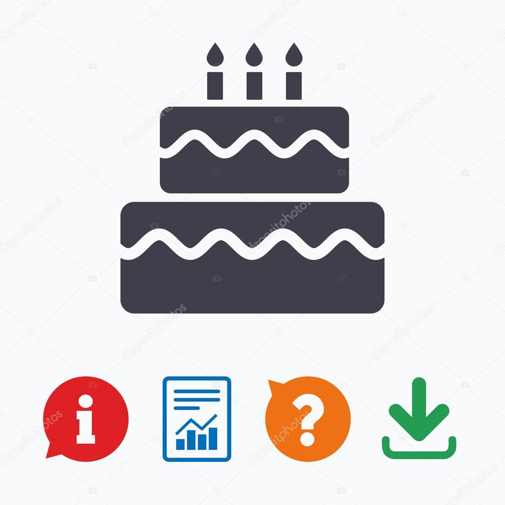 Birthday cake sign icon.