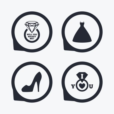 Düğün elbise simgesi.