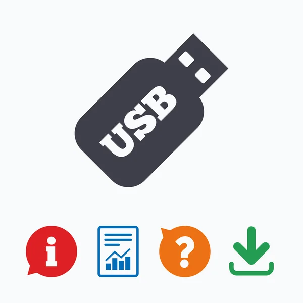 Signo USB icono . — Vector de stock