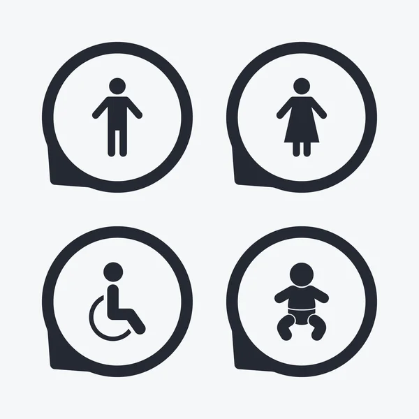 WC toilet icons. — Stock Vector
