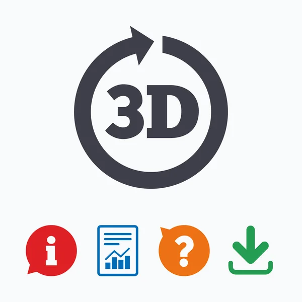 Icono de signo 3D . — Vector de stock