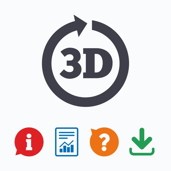 Icono de signo 3D . — Archivo Imágenes Vectoriales