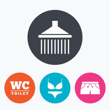 Swimming pool icons. Shower