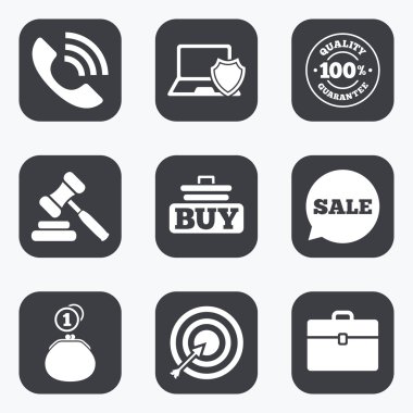 Online alışveriş, e-ticaret ve iş simgeleri.