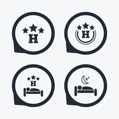 üç yıldız otel simgeler.
