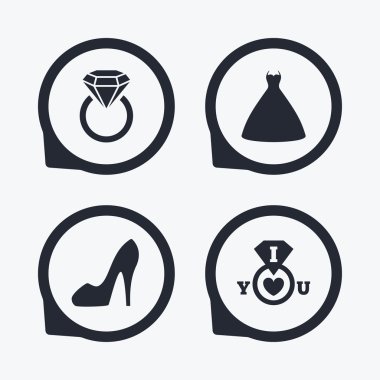 Düğün elbise simgesi.