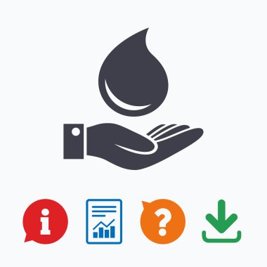 Su damlası ve el oturum açın.