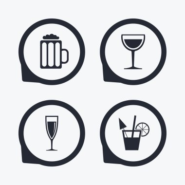 Alkollü içecekler işaretleri.