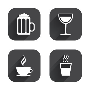 İşaretler içer. Kahve fincanı, cam