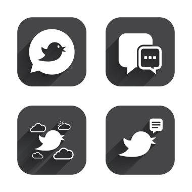 Kuşlar simgeler. Sosyal medya