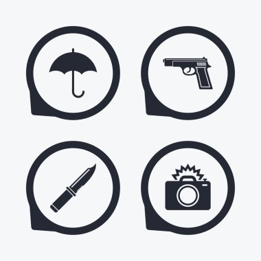 Silah silah. Bıçak, şemsiye