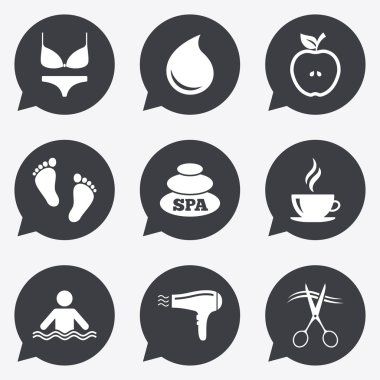 Spa, Kuaför simgeler.