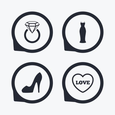 Düğün elbise simgesi.