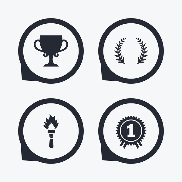 First place award cup icons. — Stock Vector