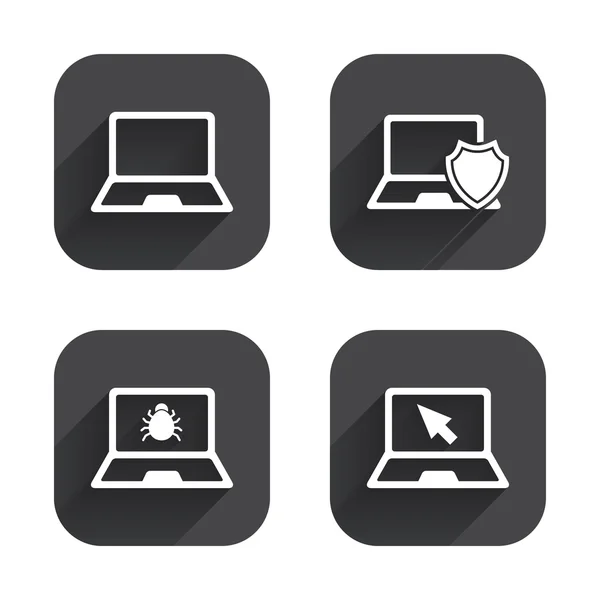 Notebook laptop pc icone . — Vettoriale Stock