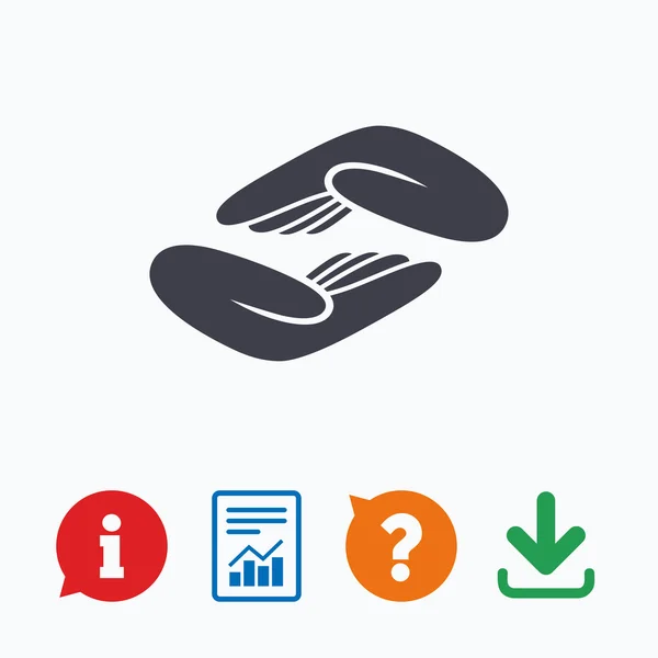 Helping hands sign icon. — Stock Vector