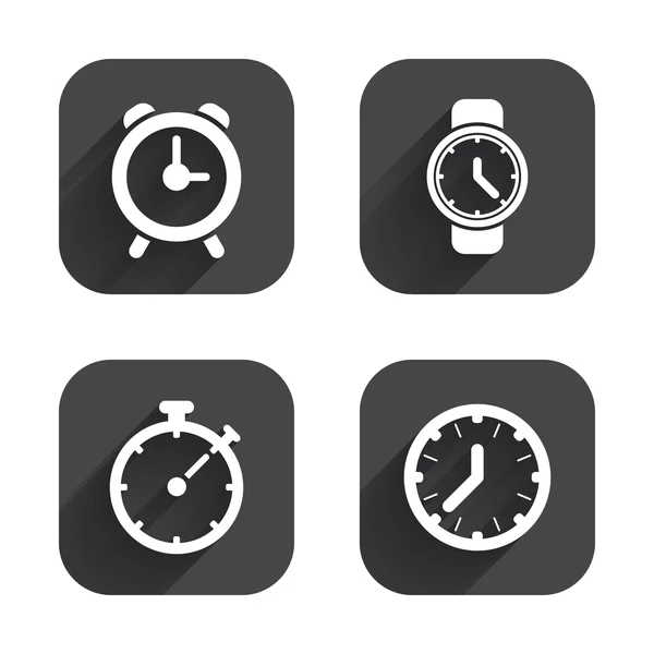 Iconos de tiempo reloj mecánico . — Archivo Imágenes Vectoriales