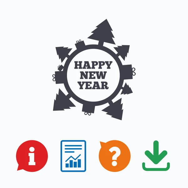 Happy new year globe sign — Stock Vector