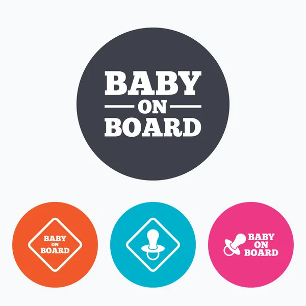 Baby om bord ikoner . – Stock-vektor