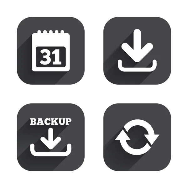 ダウンロードとバックアップの兆候. — ストックベクタ