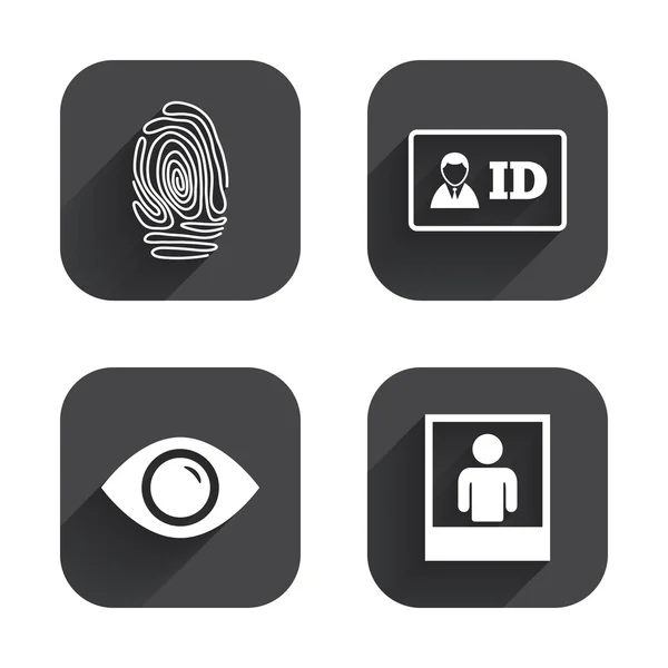 Iconos de la tarjeta de identificación de identidad . — Vector de stock