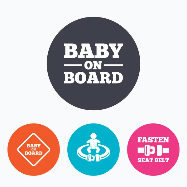 Baby on board icons. — Stock Vector