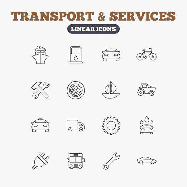 Transporte, iconos de servicios . — Archivo Imágenes Vectoriales