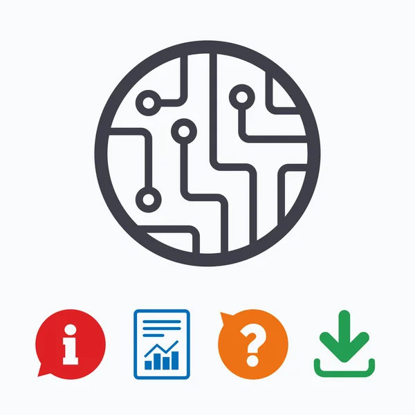 Circuit board sign icon. — Stock Vector