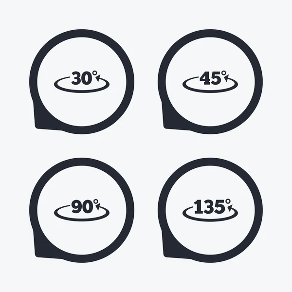 Angle degrees icons. — Stock Vector