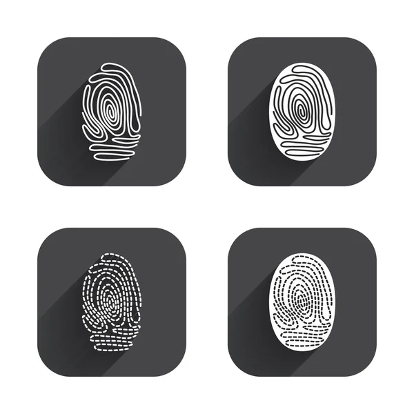 Fingerprint ikoner. identifieringstecken. — Stock vektor