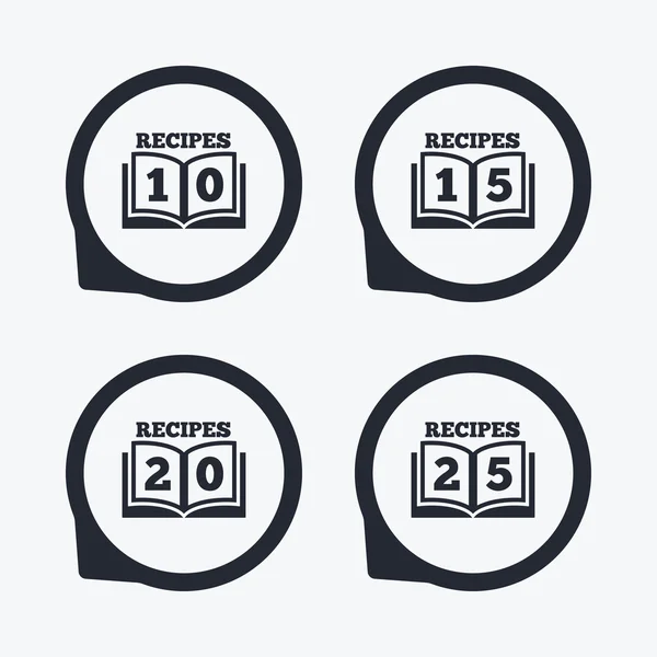 Cookbook icons. Twenty five recipes — Stok Vektör