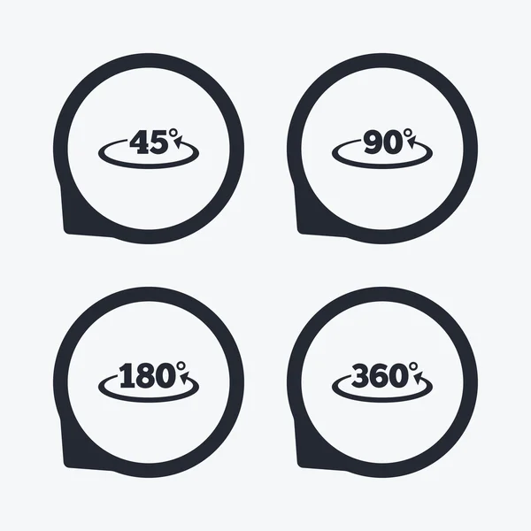 Angle degrees icons. — Stock Vector