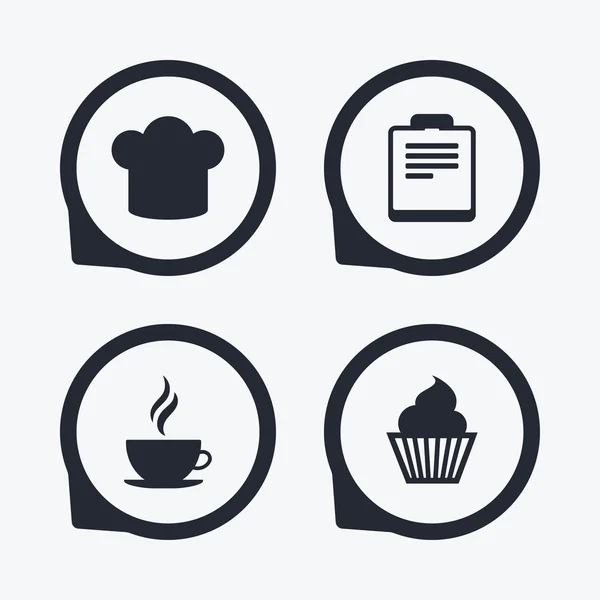 Icono de taza de café. Sombrero de chef — Vector de stock